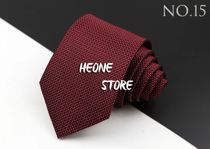 Fashion Men's Business Tie Classic 8CM Stripe Plaid Polyester Jacquard Necktie Red Blue Black High Quality Daily Wear Cravat