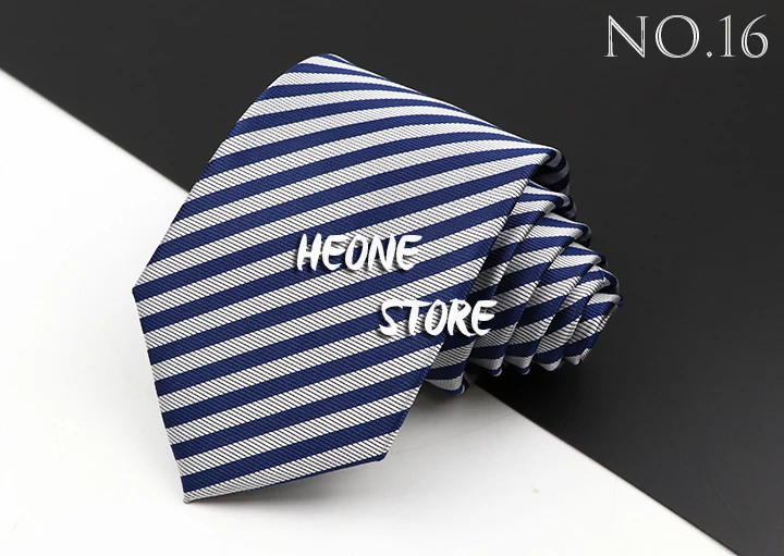 Fashion Men's Business Tie Classic 8CM Stripe Plaid Polyester Jacquard Necktie Red Blue Black High Quality Daily Wear Cravat