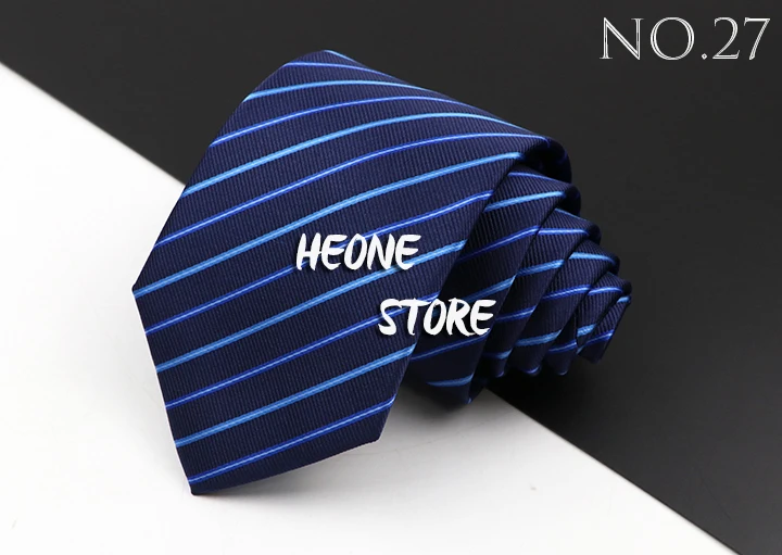 Fashion Men's Business Tie Classic 8CM Stripe Plaid Polyester Jacquard Necktie Red Blue Black High Quality Daily Wear Cravat