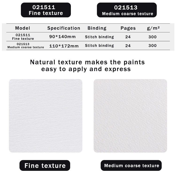 POTENTATE 300gsm 24 Sheets Watercolor Hand Account Book/Pad/Paper Sketch Notebook Water Color Handbook Art Drawing Book/Paper
