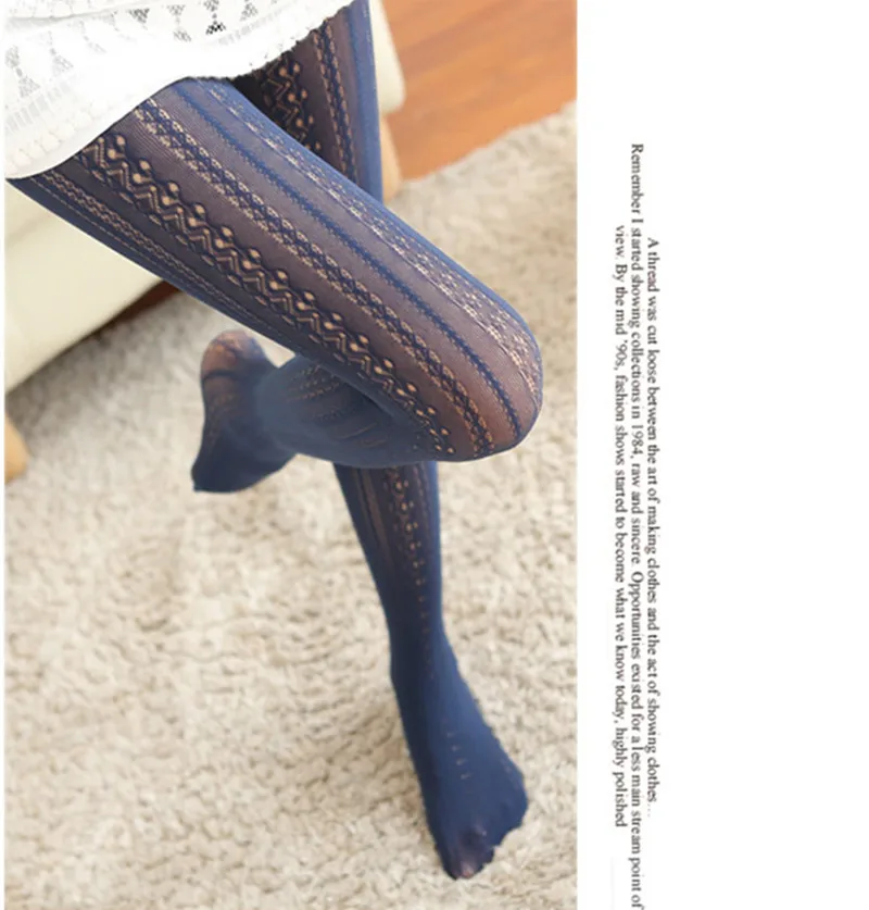 Spring Autumn Women Lolita Tights Kawaii Lace Stockings Woman Hollow Out White Female Pantyhose Stockings Tattoo Pattern Tights