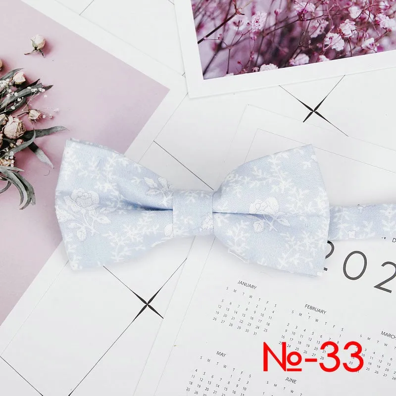 Mens Floral Bow Tie Flexible Bowtie Smooth Necktie Soft Cotton Butterfly Decorative Pattern Dot Flower Print Bow Ties