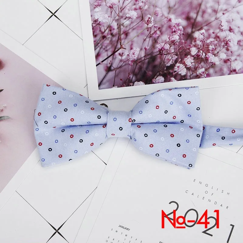 Mens Floral Bow Tie Flexible Bowtie Smooth Necktie Soft Cotton Butterfly Decorative Pattern Dot Flower Print Bow Ties