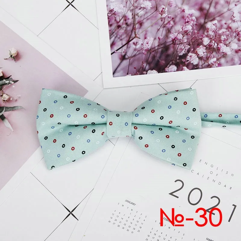 Mens Floral Bow Tie Flexible Bowtie Smooth Necktie Soft Cotton Butterfly Decorative Pattern Dot Flower Print Bow Ties