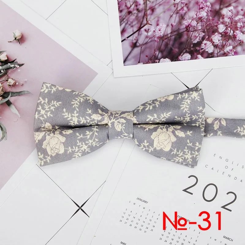 Mens Floral Bow Tie Flexible Bowtie Smooth Necktie Soft Cotton Butterfly Decorative Pattern Dot Flower Print Bow Ties