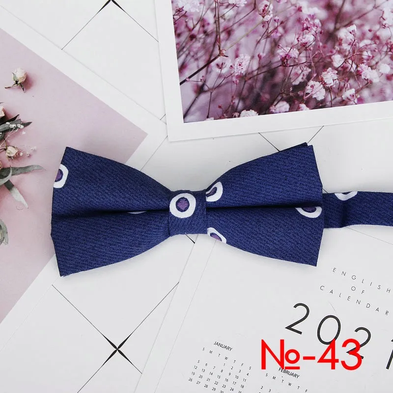Mens Floral Bow Tie Flexible Bowtie Smooth Necktie Soft Cotton Butterfly Decorative Pattern Dot Flower Print Bow Ties