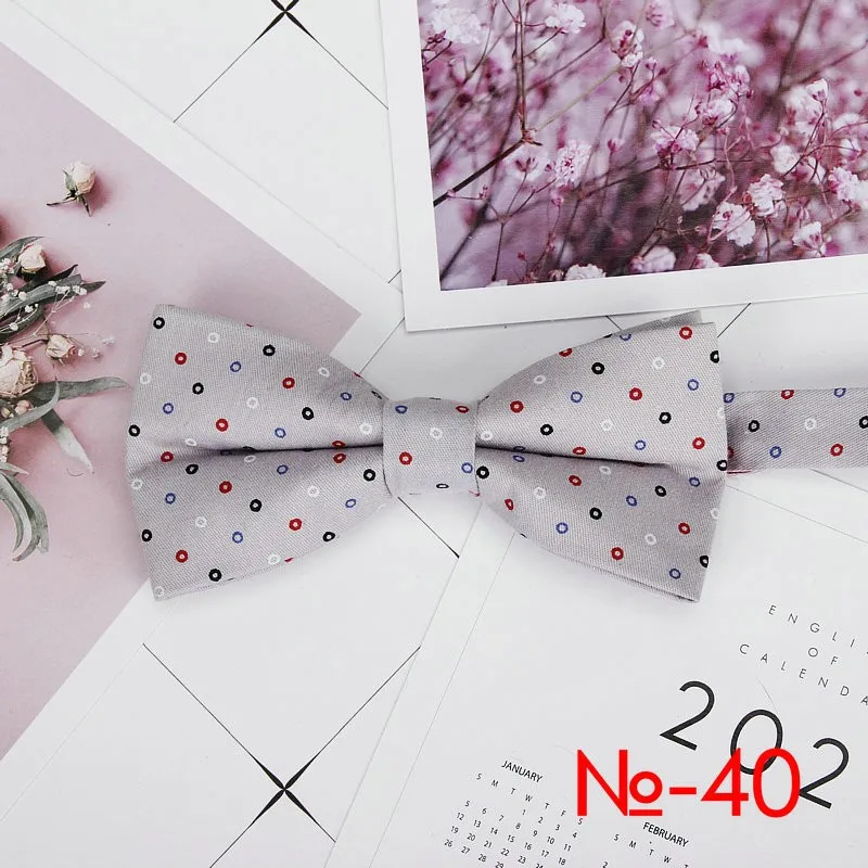 Mens Floral Bow Tie Flexible Bowtie Smooth Necktie Soft Cotton Butterfly Decorative Pattern Dot Flower Print Bow Ties