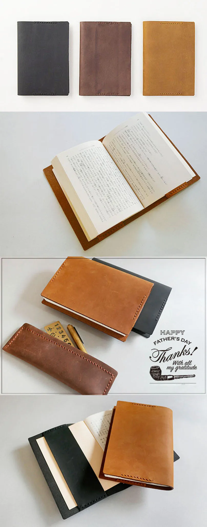 Fromthenon Genuine Leather Cover for Ho-Bo A5 A6 Notebook Cover Planner Vintage Retro Diary Stationery Office & School Supplies