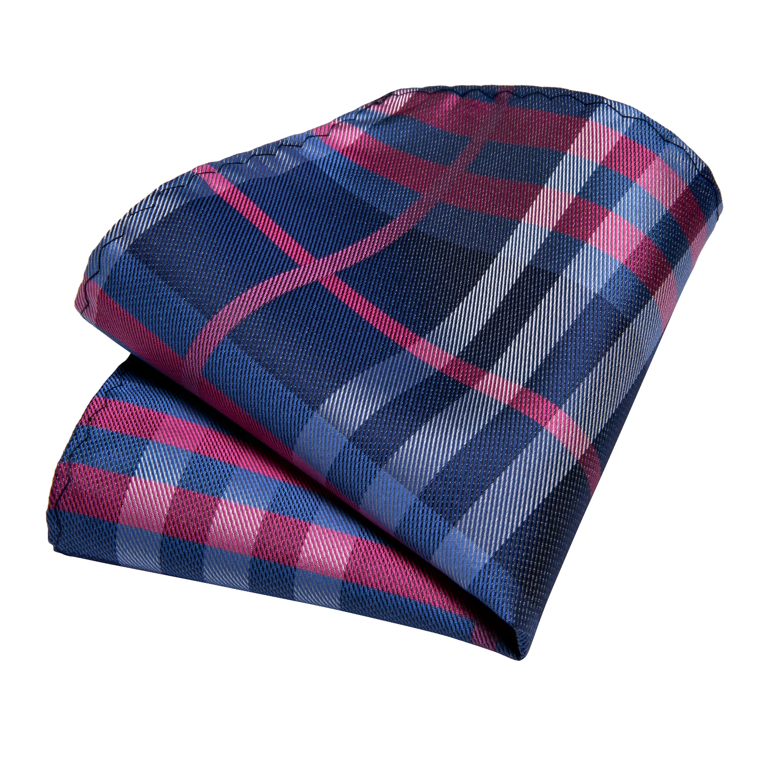 Plaid Men's Tie Set Yellow Purple Blue Necktie 8cm Business Wedding Tie Handkerchief Cufflinks Gift For Men