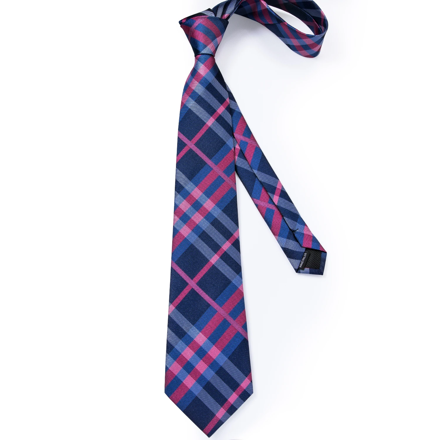 Plaid Men's Tie Set Yellow Purple Blue Necktie 8cm Business Wedding Tie Handkerchief Cufflinks Gift For Men