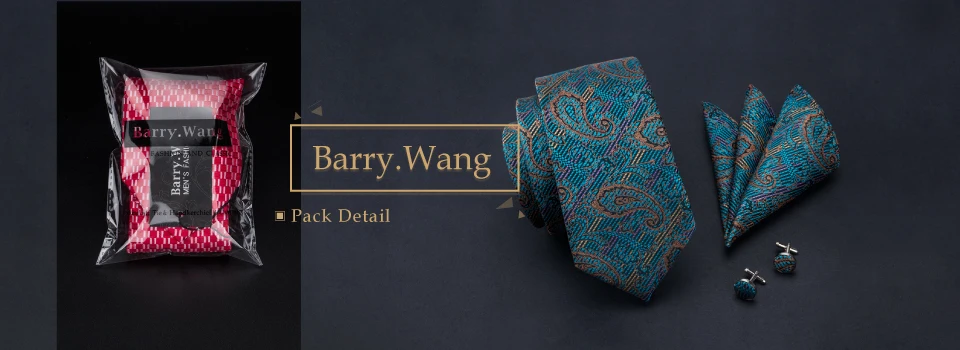Fashion Khaki Striped Men Silk Necktie Fahsion Tie Handkerchief Cufflinks Sets Male Wedding Business Gift Barry.Wang Stylish