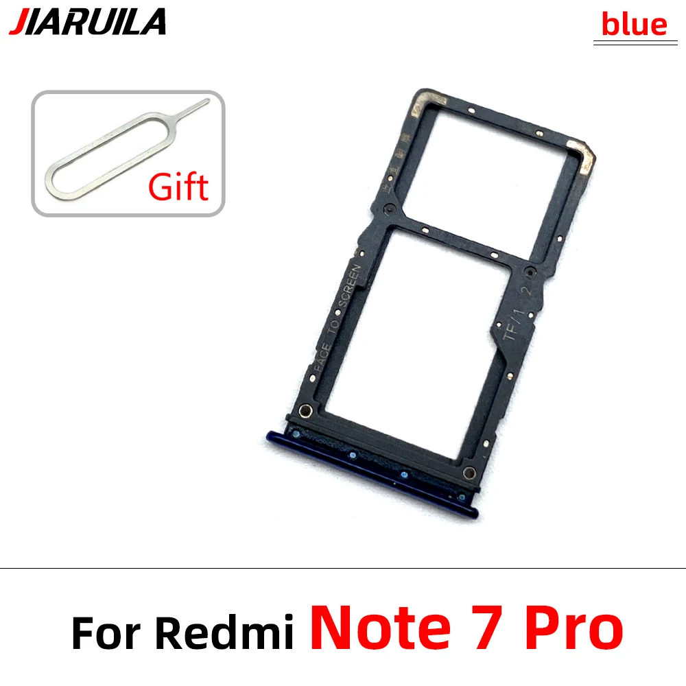 NEW SIM Card Tray Chip Slot Drawer Holder Adapter Accessories Repair Part For Xiaomi Redmi Note 9S Note 9 7 Pro + Pin