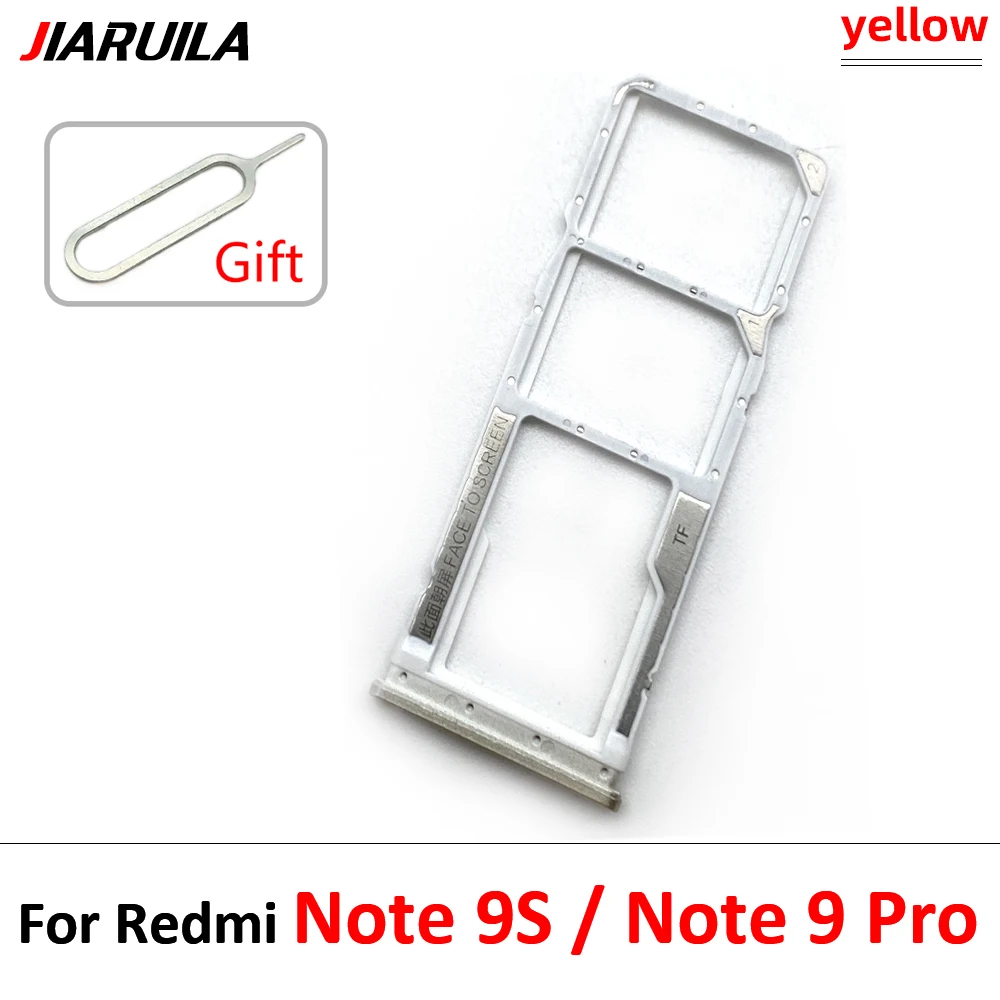 NEW SIM Card Tray Chip Slot Drawer Holder Adapter Accessories Repair Part For Xiaomi Redmi Note 9S Note 9 7 Pro + Pin