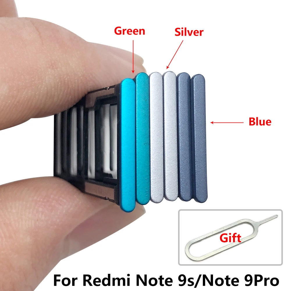 NEW SIM Card Tray Chip Slot Drawer Holder Adapter Accessories Repair Part For Xiaomi Redmi Note 9S Note 9 7 Pro + Pin