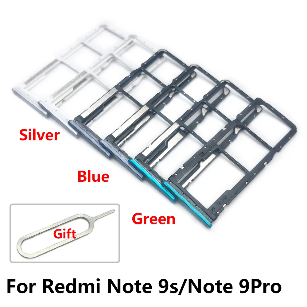 NEW SIM Card Tray Chip Slot Drawer Holder Adapter Accessories Repair Part For Xiaomi Redmi Note 9S Note 9 7 Pro + Pin