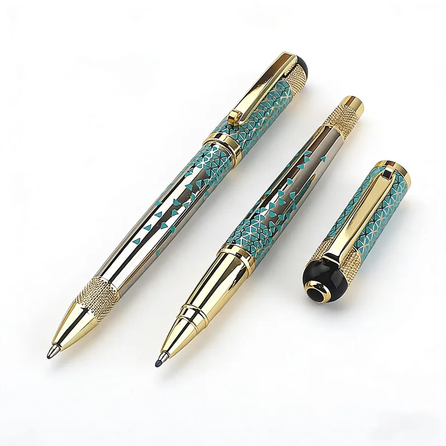 Luxury Quality Pen Metal Classical Student Ballpoint Pen Men Signature INK PENS Stationery Office Supplies Pencil Bag Choose
