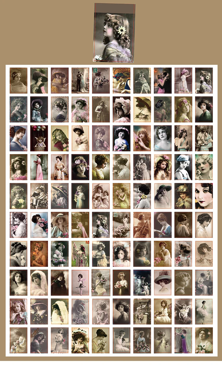 100pcs/lot Memo Pads Material Paper Vintage Rabbit Girls Baby Paper Junk Journal Scrapbooking Cards Background Decoration Paper