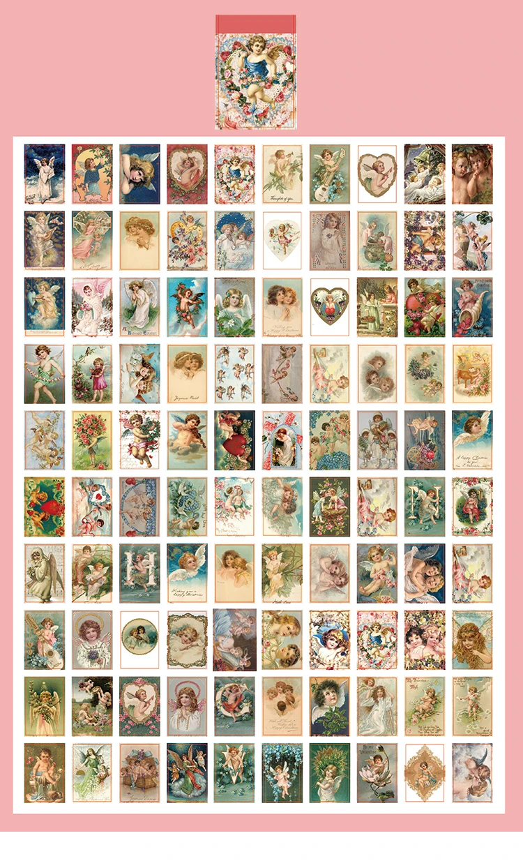 100pcs/lot Memo Pads Material Paper Vintage Rabbit Girls Baby Paper Junk Journal Scrapbooking Cards Background Decoration Paper