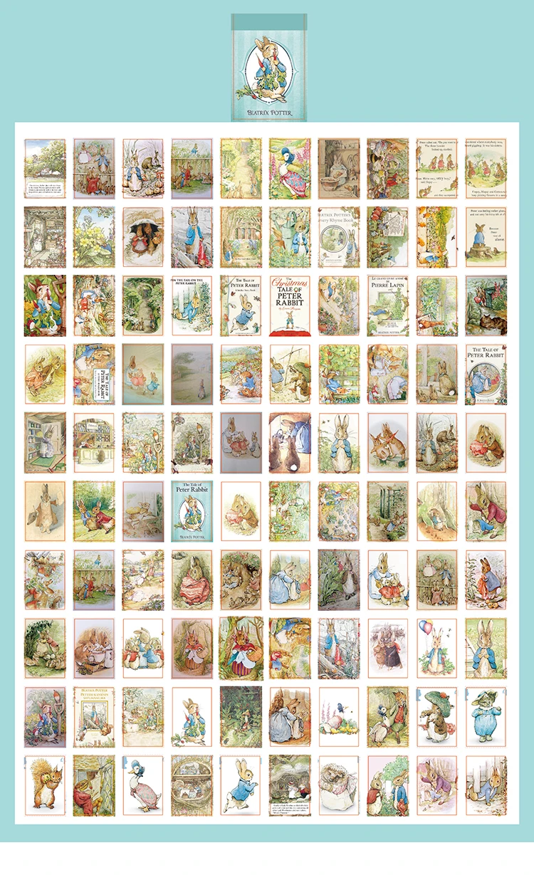 100pcs/lot Memo Pads Material Paper Vintage Rabbit Girls Baby Paper Junk Journal Scrapbooking Cards Background Decoration Paper