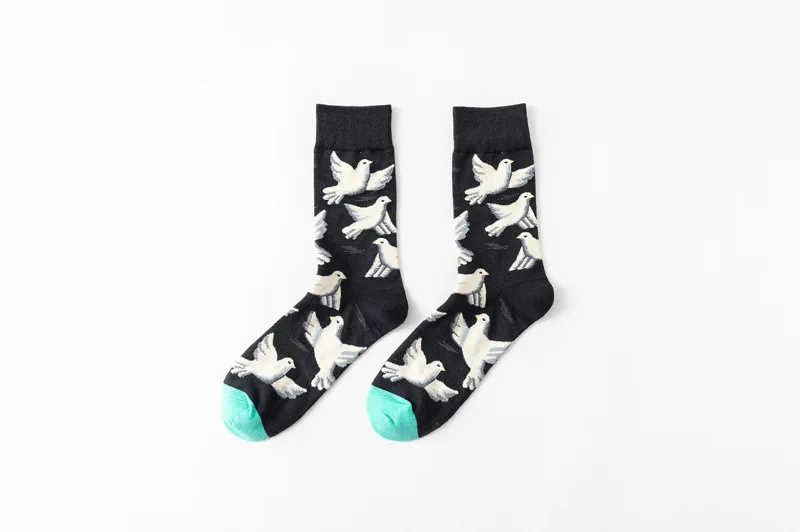 1 Pair Women Socks Cartoon Art Octopus Flower Plant Kawaii Funny Casual Female Cotton Sock Hosiery Streetwear Harajuku Crew Sox