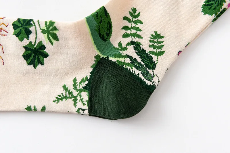 1 Pair Women Socks Cartoon Art Octopus Flower Plant Kawaii Funny Casual Female Cotton Sock Hosiery Streetwear Harajuku Crew Sox