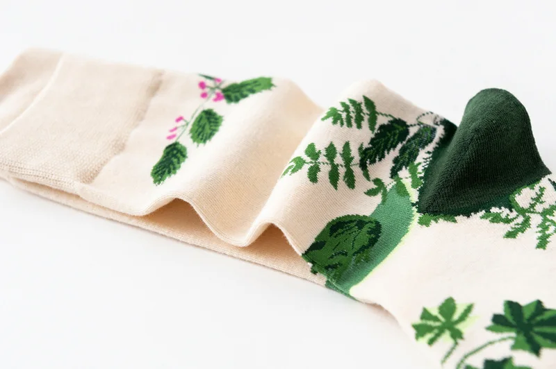 1 Pair Women Socks Cartoon Art Octopus Flower Plant Kawaii Funny Casual Female Cotton Sock Hosiery Streetwear Harajuku Crew Sox