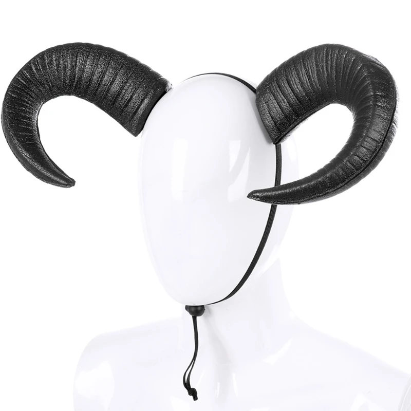 Ox Horn Headwear Dancing Party Hairband Non Slip Headpiece Photo Props Fancy Dress Halloween Cosplay Accessories