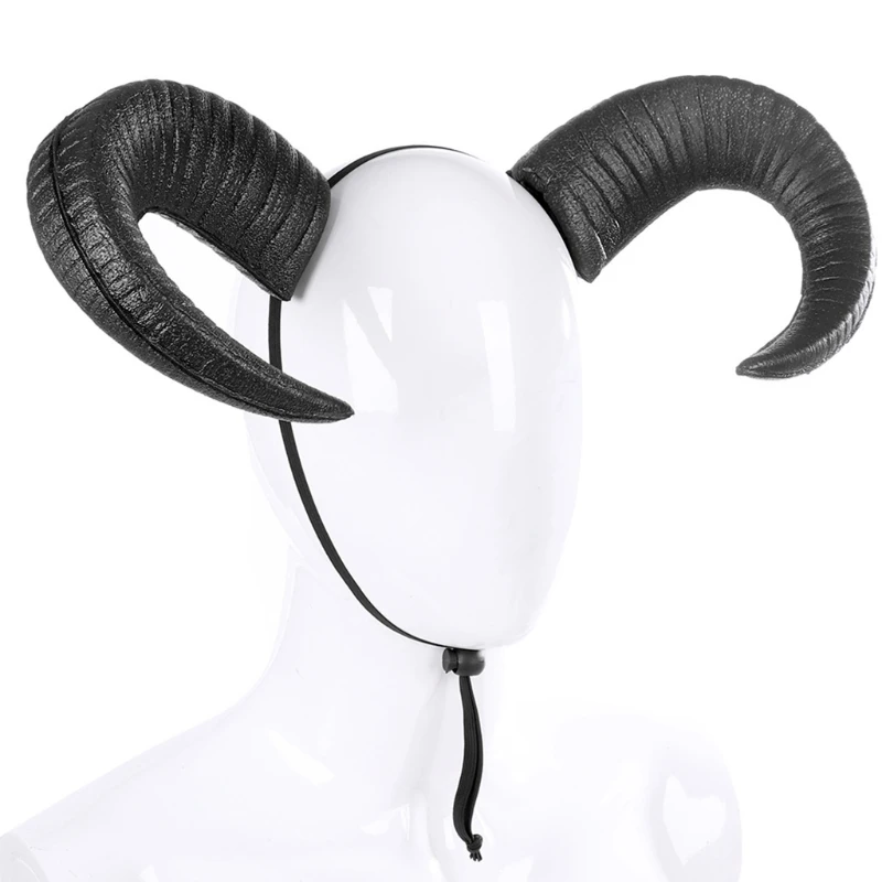 Ox Horn Headwear Dancing Party Hairband Non Slip Headpiece Photo Props Fancy Dress Halloween Cosplay Accessories