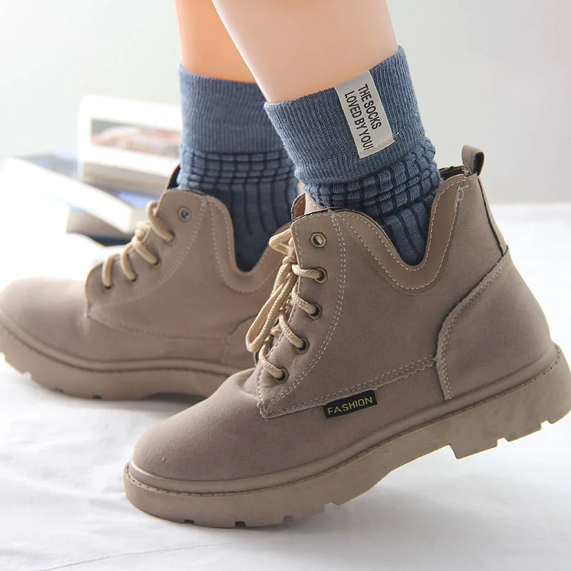 Japanese Korean Fashion High School Girls High Socks Solid Color White Khaki Beige Loose Socks Cotton Knitting Women Long Socks