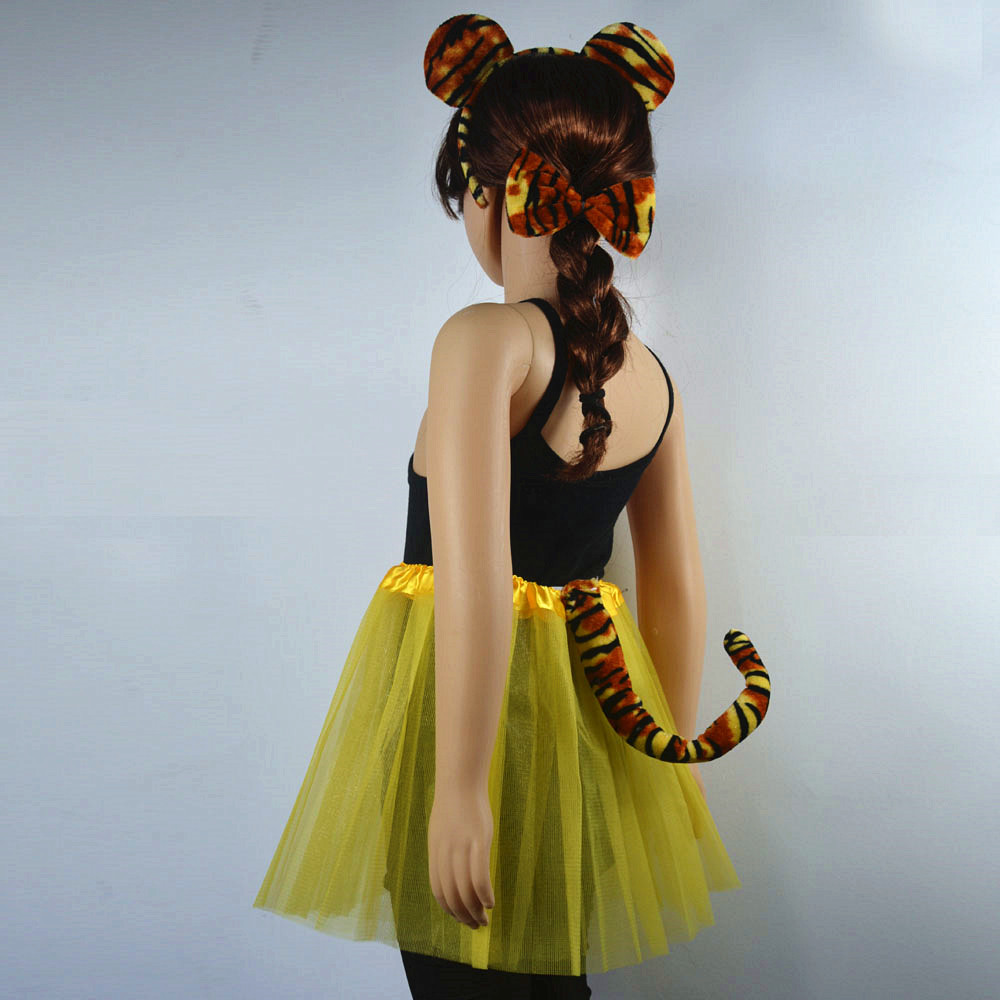 Boy Children Girl Animal Tiger Props Birthday Party Headband Tail Tie Skirt Headwear Halloween Costume Cosplay