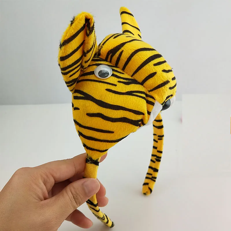 Boy Children Girl Animal Tiger Props Birthday Party Headband Tail Tie Skirt Headwear Halloween Costume Cosplay
