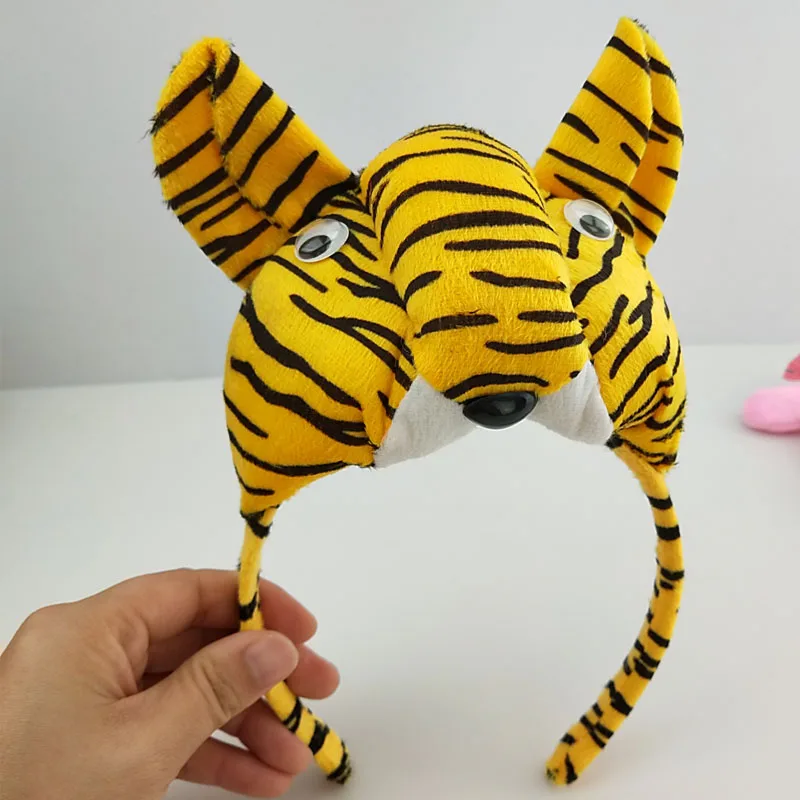 Boy Children Girl Animal Tiger Props Birthday Party Headband Tail Tie Skirt Headwear Halloween Costume Cosplay