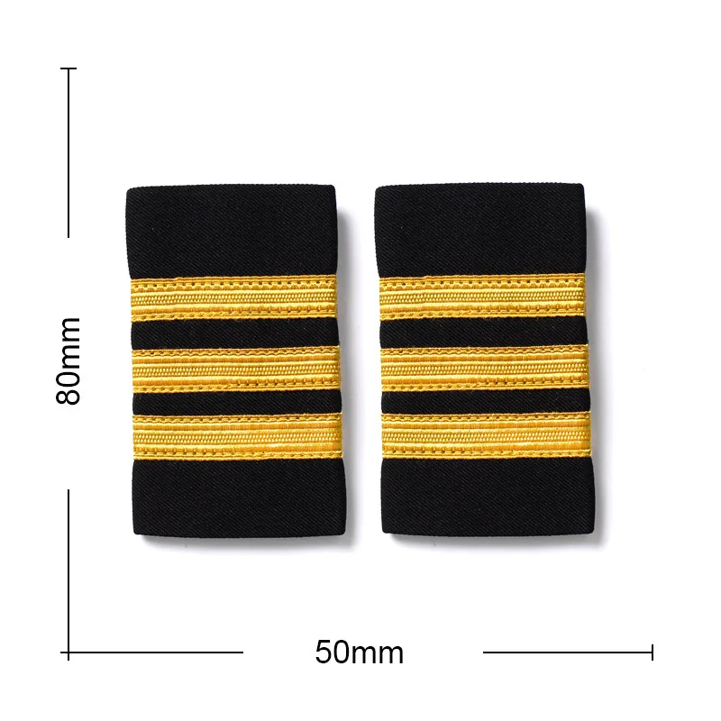1 Pair Clothing Decor Epaulettes Professional Pilots Uniform Epaulets 4 Bars Shirts Craft Garment DIY Accessory Shoulder Badges