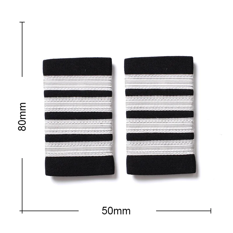1 Pair Clothing Decor Epaulettes Professional Pilots Uniform Epaulets 4 Bars Shirts Craft Garment DIY Accessory Shoulder Badges