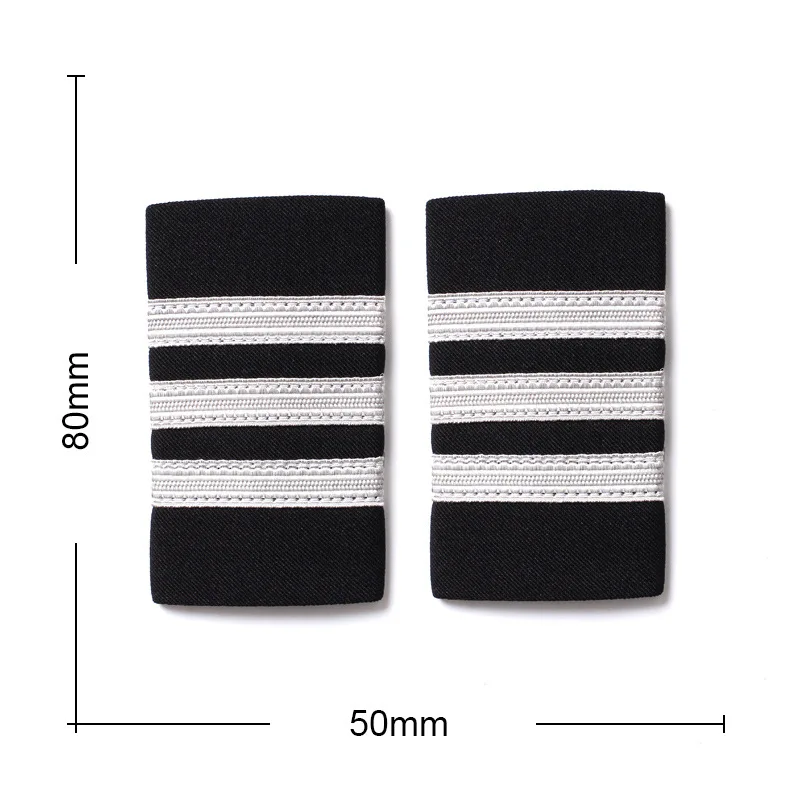 1 Pair Clothing Decor Epaulettes Professional Pilots Uniform Epaulets 4 Bars Shirts Craft Garment DIY Accessory Shoulder Badges