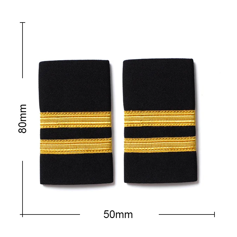 1 Pair Clothing Decor Epaulettes Professional Pilots Uniform Epaulets 4 Bars Shirts Craft Garment DIY Accessory Shoulder Badges