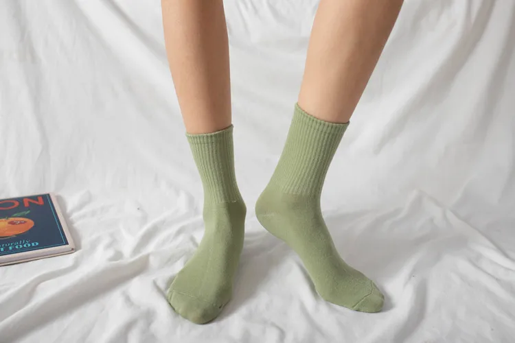 Women Socks 100 Cotton Fashion Trend Solid Color Women's Socks Pure Cotton Woman Socks Happy Girls Socks Short Crew Ankle Socks