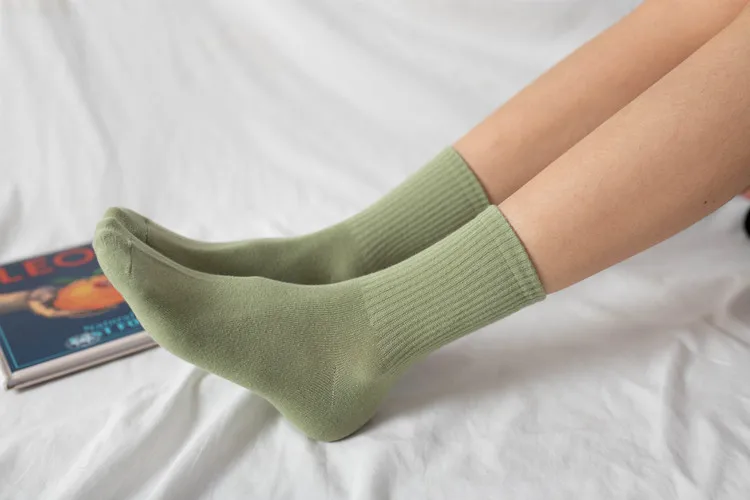 Women Socks 100 Cotton Fashion Trend Solid Color Women's Socks Pure Cotton Woman Socks Happy Girls Socks Short Crew Ankle Socks