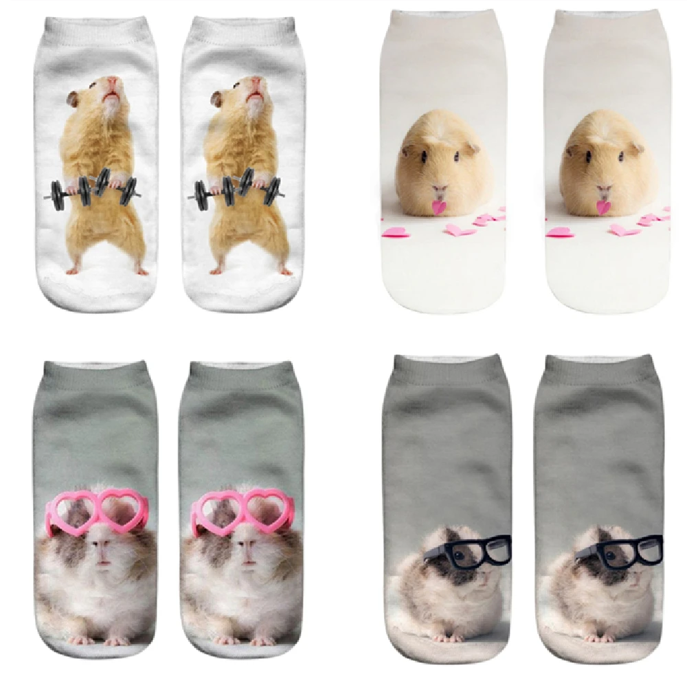 New Fashion 3D Printed Mouse Totoro Socks Funny Kawaii Women Cute Animal Fitness Hamster Sokken Dropship