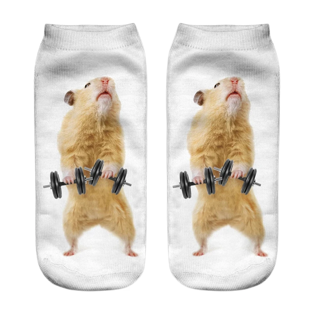 New Fashion 3D Printed Mouse Totoro Socks Funny Kawaii Women Cute Animal Fitness Hamster Sokken Dropship