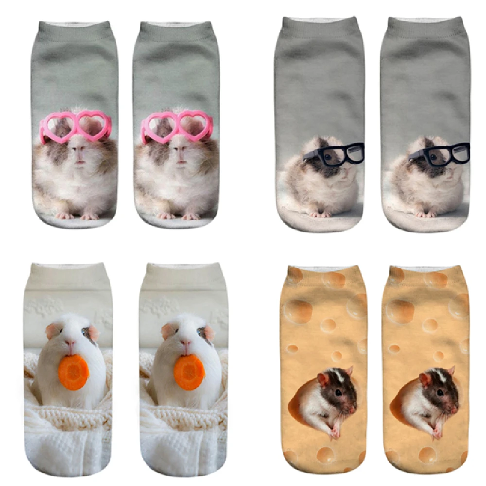 New Fashion 3D Printed Mouse Totoro Socks Funny Kawaii Women Cute Animal Fitness Hamster Sokken Dropship