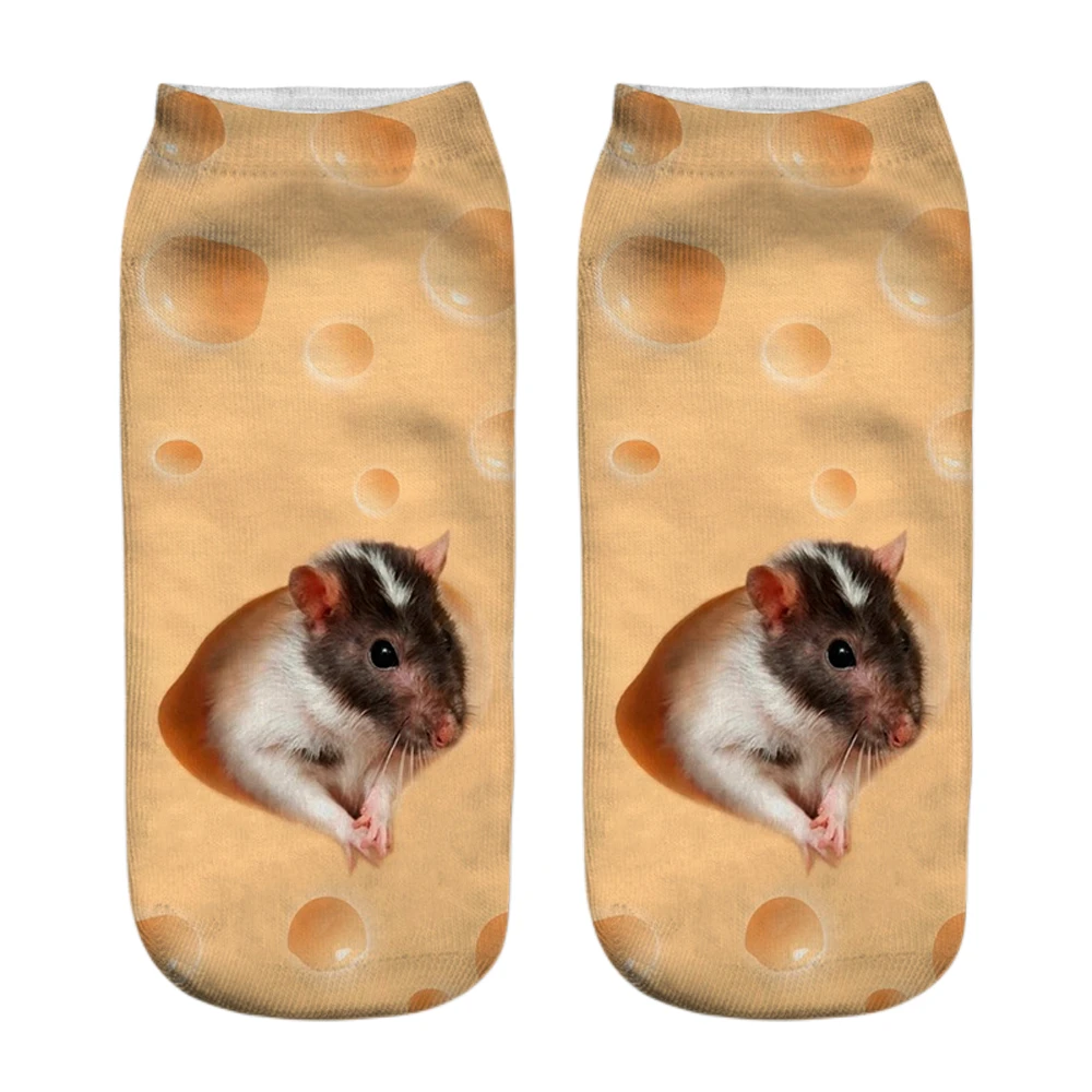 New Fashion 3D Printed Mouse Totoro Socks Funny Kawaii Women Cute Animal Fitness Hamster Sokken Dropship