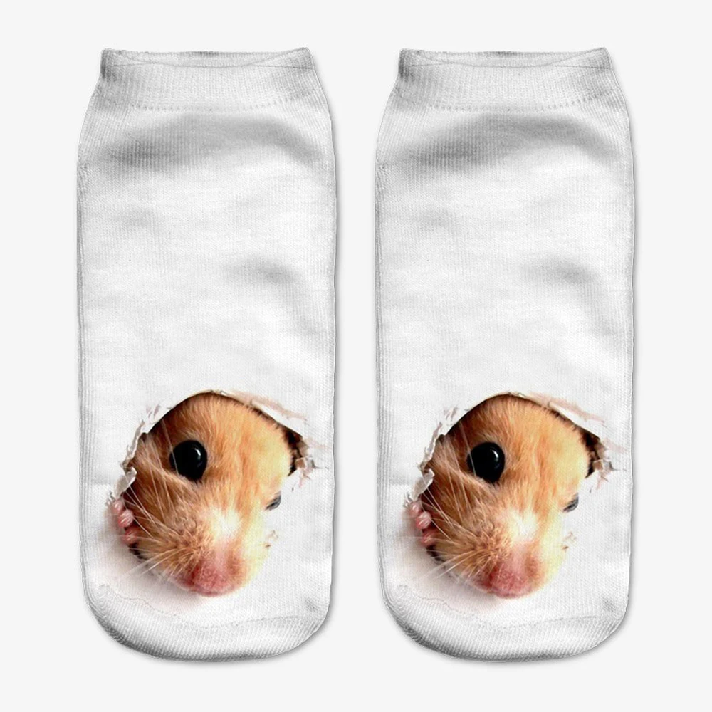New Fashion 3D Printed Mouse Totoro Socks Funny Kawaii Women Cute Animal Fitness Hamster Sokken Dropship