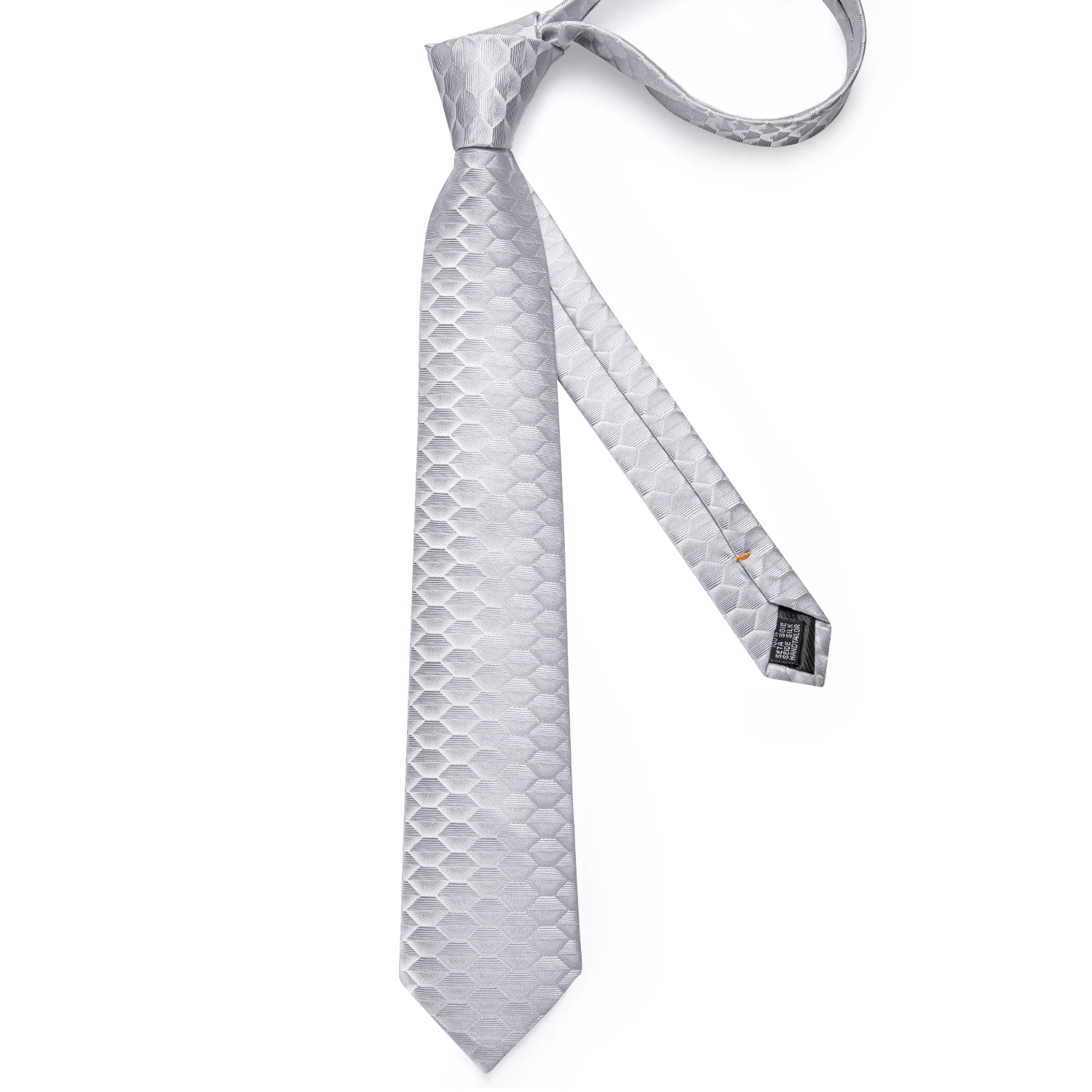 New Fashion Men's Ties Silver Floral 8cm Neck Tie Business Wedding Party Gravata Ting Ring Clip Cravat Gift For Men DiBanGu