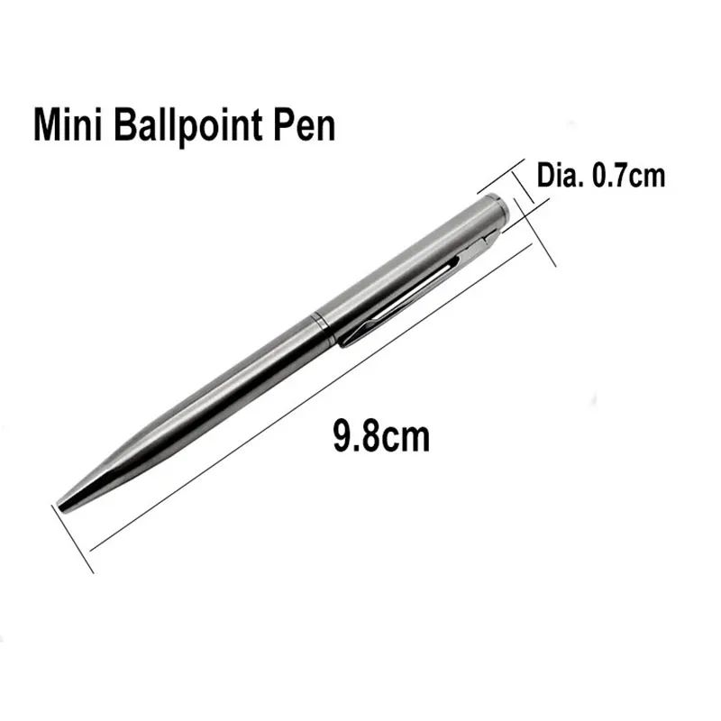 3Pcs/5Pcs Mini Metal Clip Ballpoint Pen 0.7mm Office Signature Rotating Pocket Size Ball Point Pen Small Oil Pens Blue Black Ink