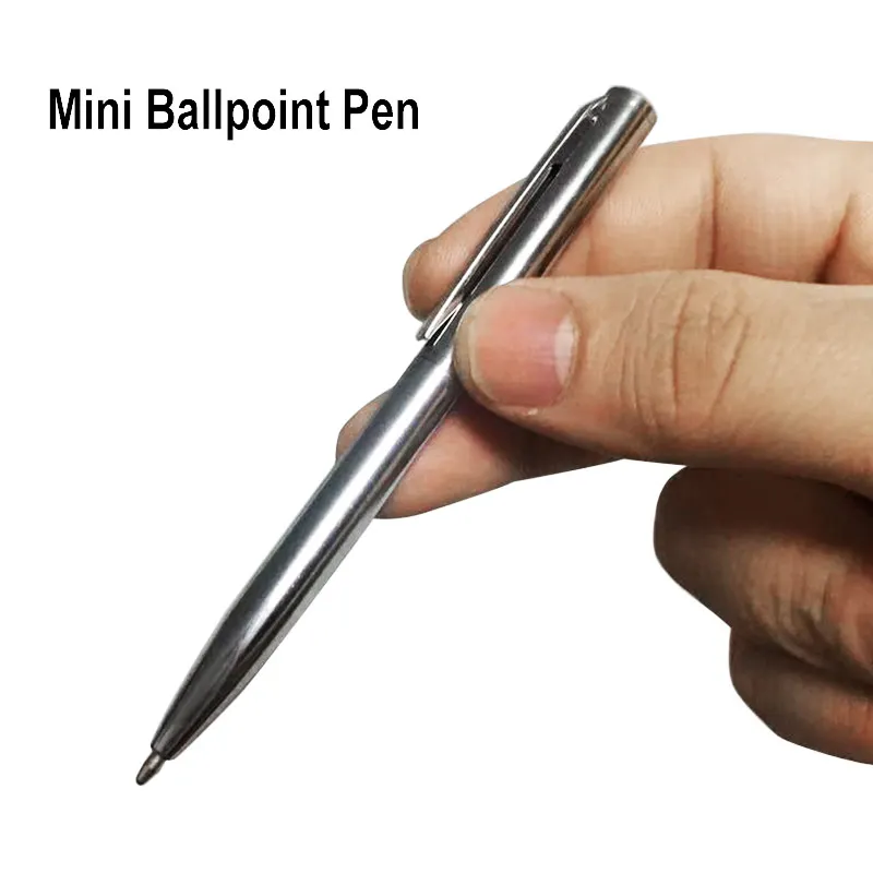 3Pcs/5Pcs Mini Metal Clip Ballpoint Pen 0.7mm Office Signature Rotating Pocket Size Ball Point Pen Small Oil Pens Blue Black Ink