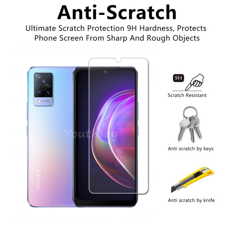 For Vivo V21 Glass Tempered Glass for Vivo V21 5G V21e 5GGlass Transparent Phone Screen Film Lens Camera Protector Film