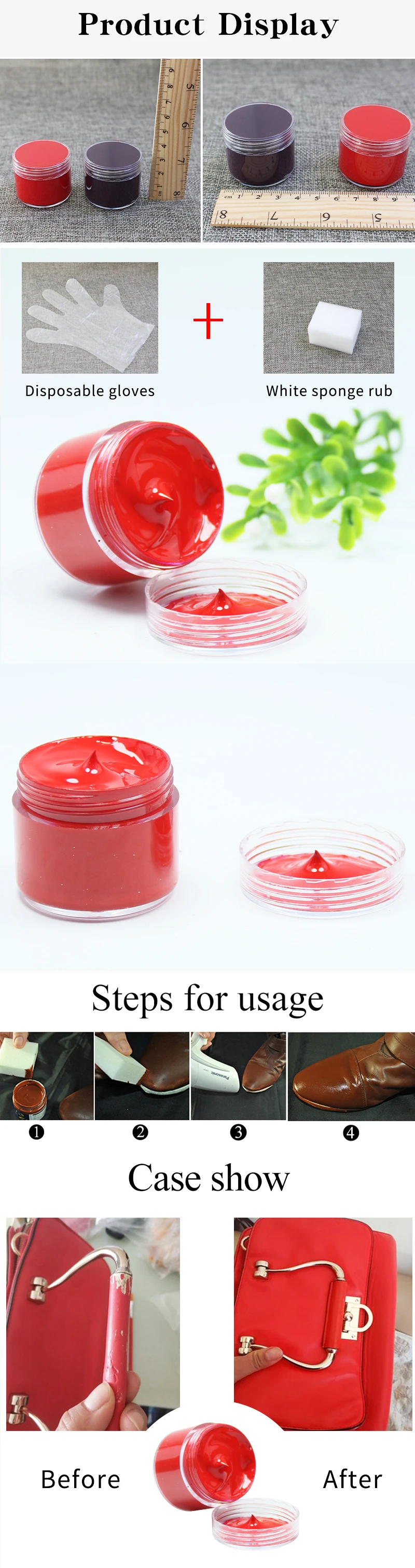 Multicolor Car Leather Seat Repair Cream Red Car Care Seat Scratch Remover Crack Care Leather Shoe Leather Cleaning Tool Repair