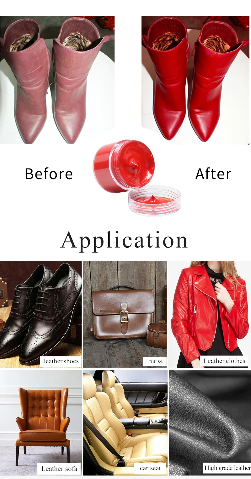 Multicolor Car Leather Seat Repair Cream Red Car Care Seat Scratch Remover Crack Care Leather Shoe Leather Cleaning Tool Repair