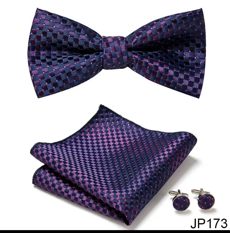 New Paisley Bow Tie for men Wedding Bowtie Handkerchief Cufflink Set Noeud Papillon Silk Pajaritas Cravat Female Male